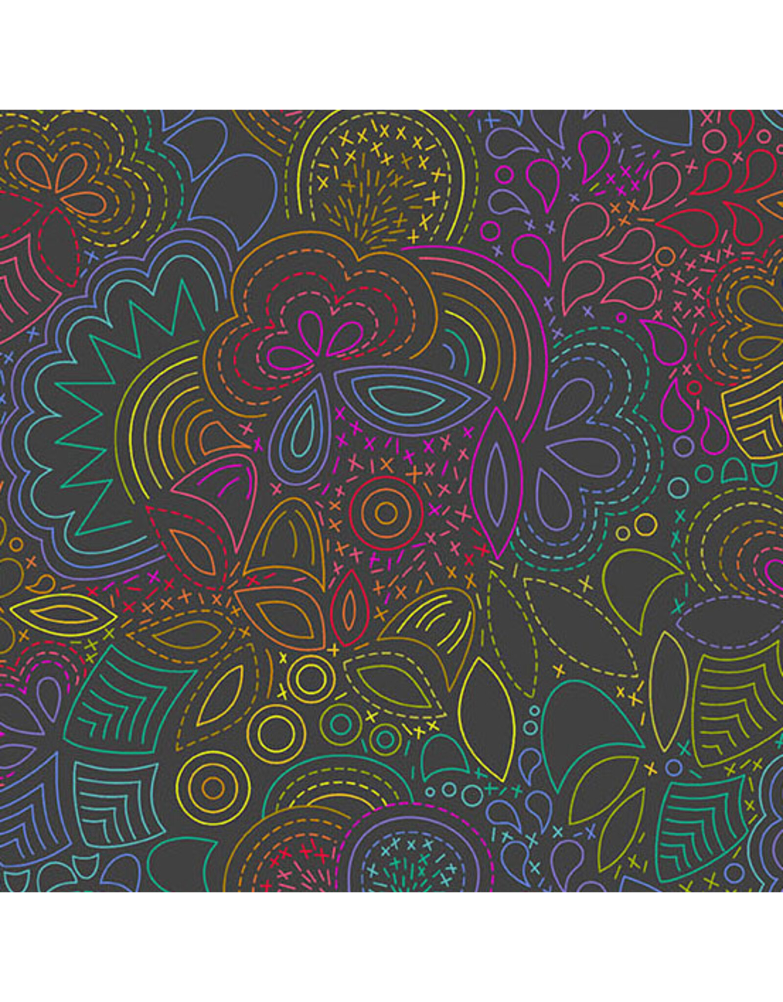 Andover Alison Glass - Color Wheel - Rainbow Night - A-1446-K