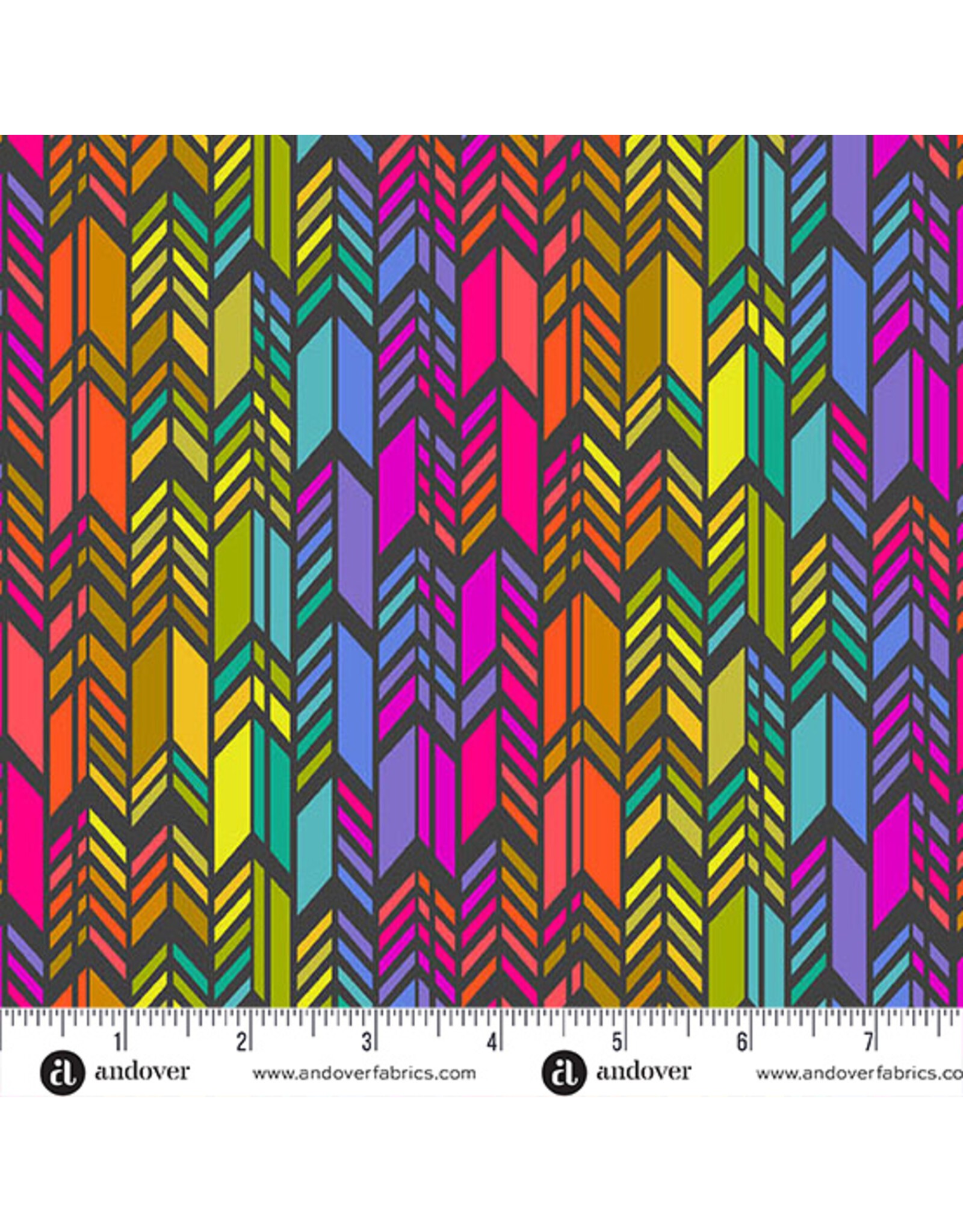 Andover Alison Glass - Color Wheel - Feathers Night - A-1445-K