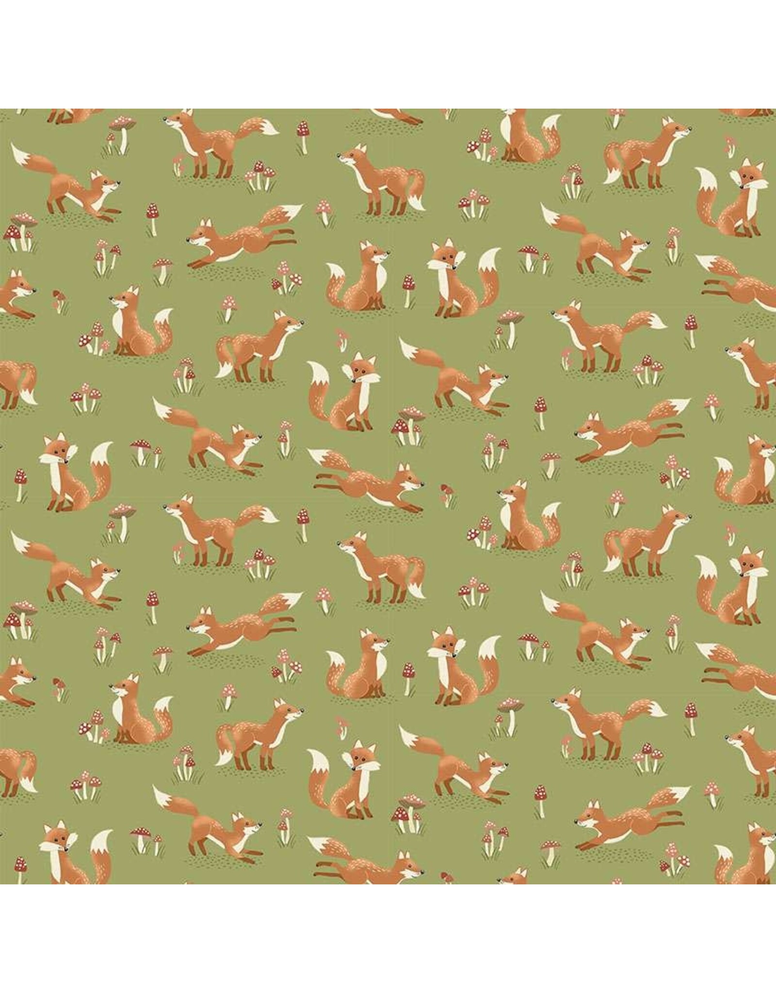 Makower UK Makower UK - Hello Autumn - Fox Tales Green - 098-G