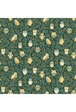 Makower UK Makower UK - Hello Autumn - Twilight Owls Green - 099-G