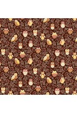 Makower UK Makower UK - Hello Autumn - Twilight Owls Brown - 099-V
