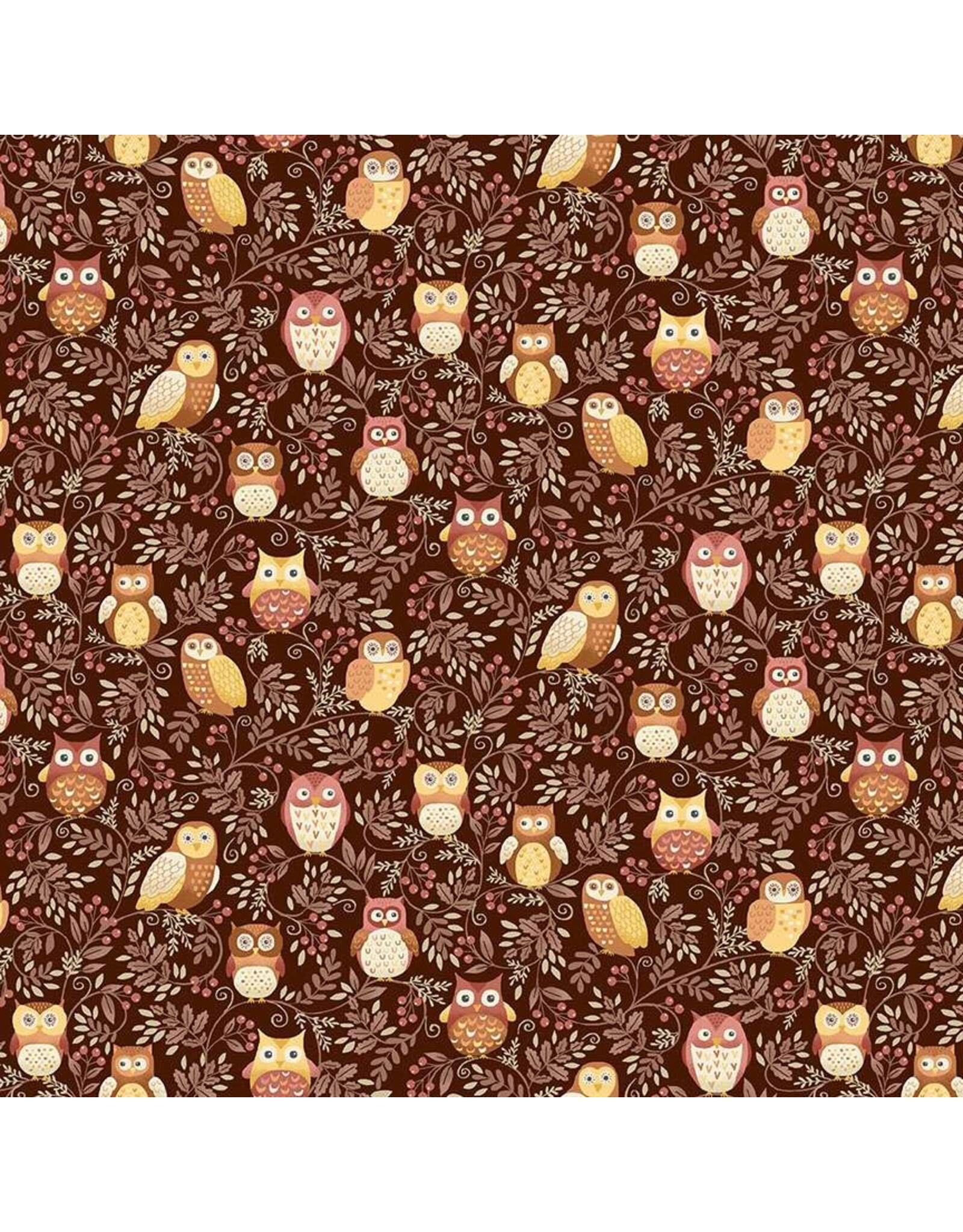Makower UK Makower UK - Hello Autumn - Twilight Owls Brown - 099-V