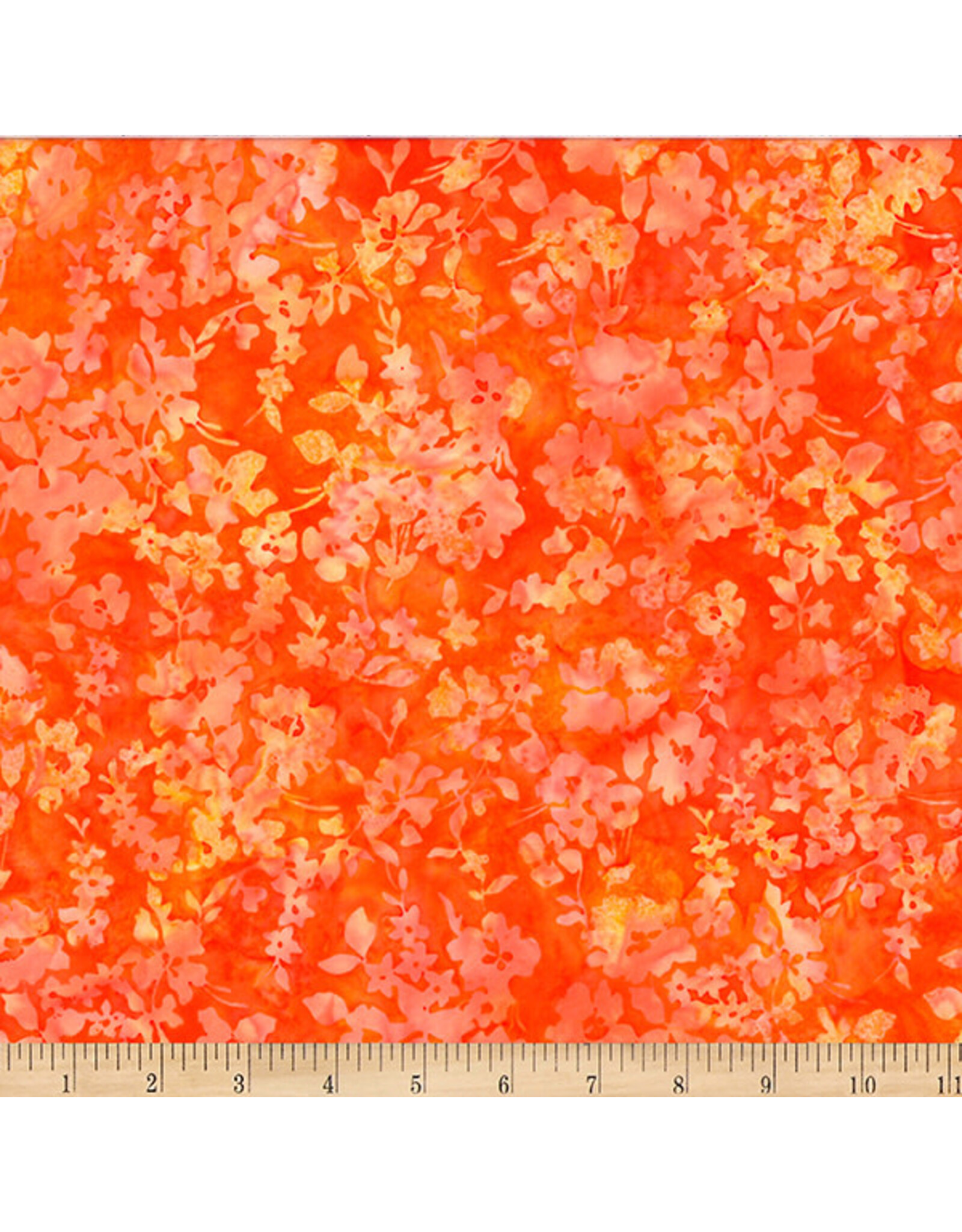 Hoffman Hoffman Fabrics - Bali Handpaints - Medium Floral Pumpkin - W2592-192