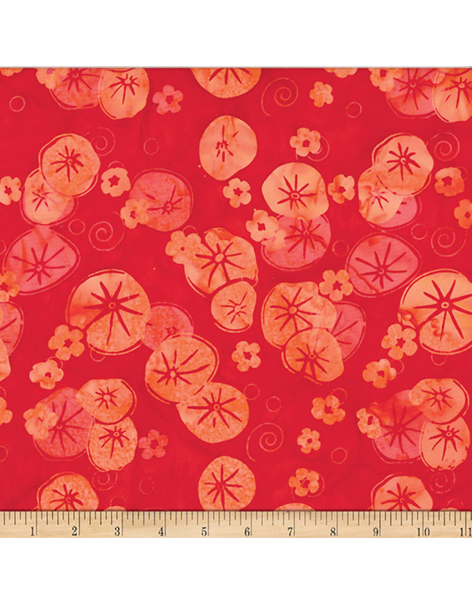 Hoffman Hoffman Fabrics - Bali Handpaints - Lily Pads Flame - SC6-67