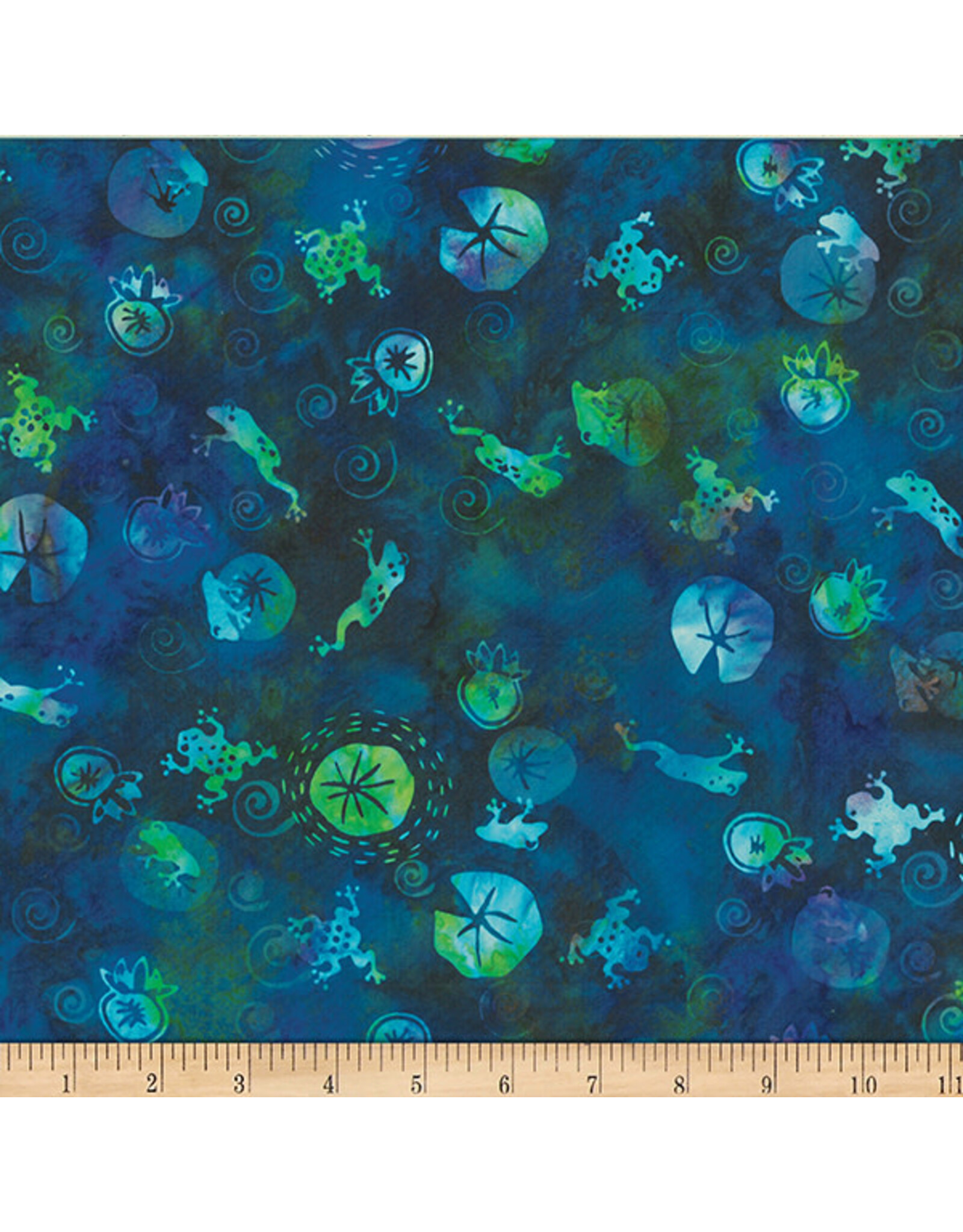 Hoffman Hoffman Fabrics - Bali Handpaints - Frogs Sapphire - SC4-230