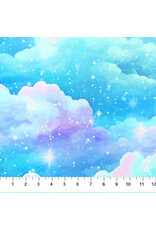Northcott Deborah Edwards - Sparkle Magic - Clouds Blue - G27637-43