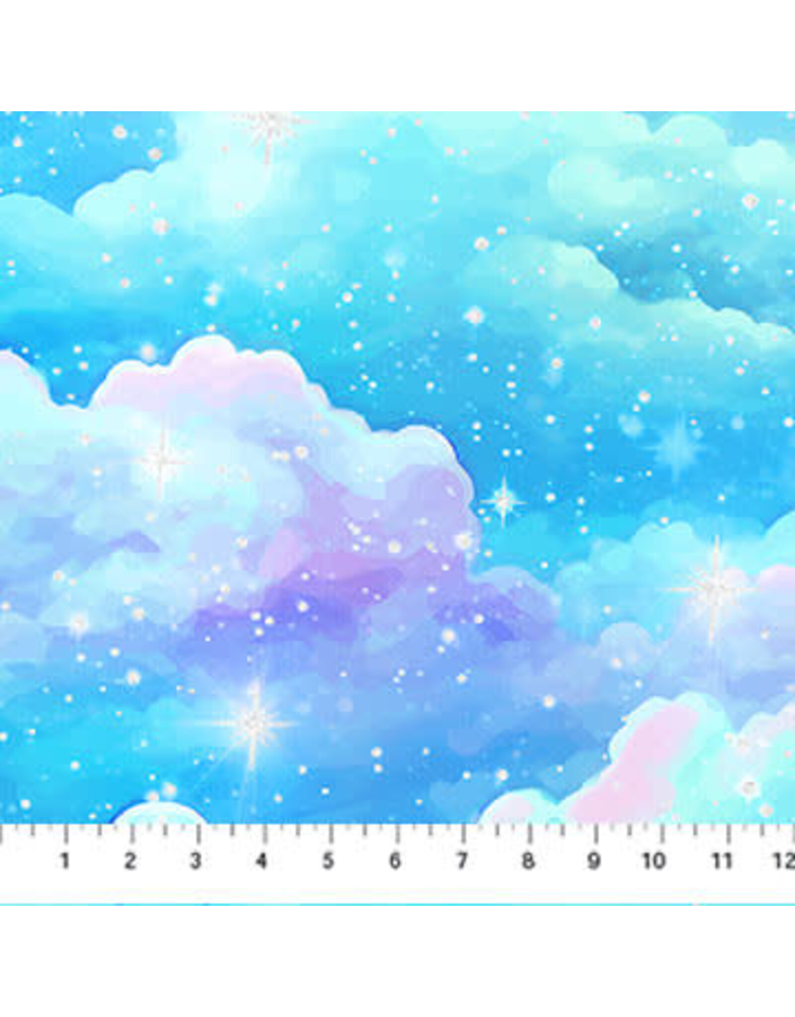 Northcott Deborah Edwards - Sparkle Magic - Clouds Blue - G27637-43