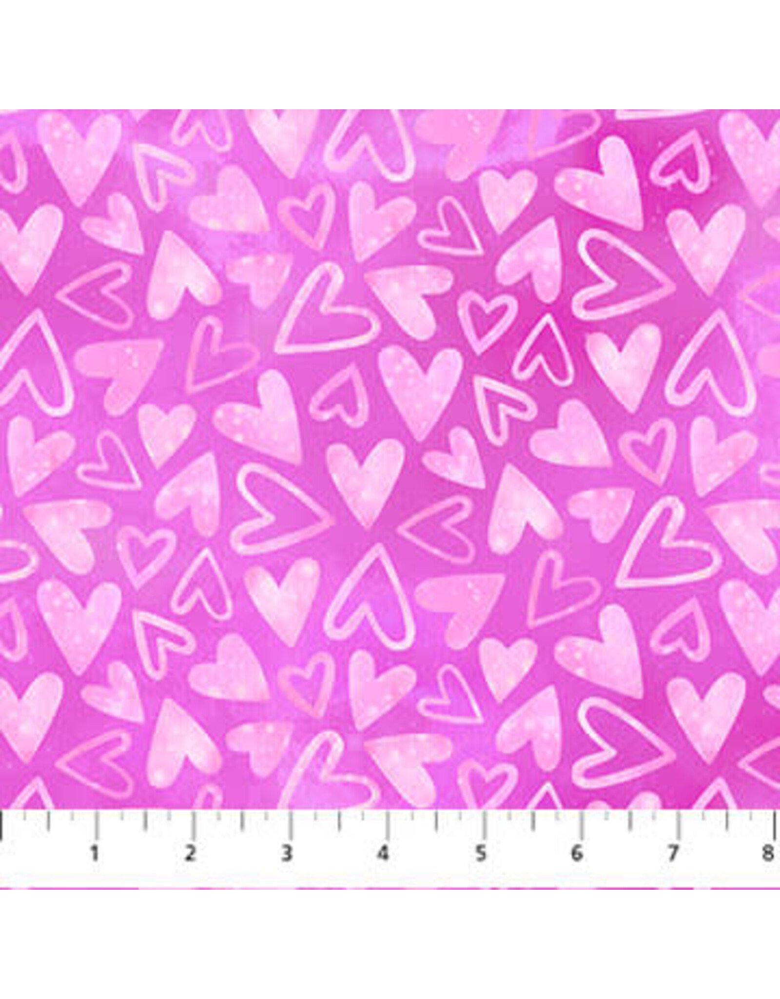 Northcott Deborah Edwards - Sparkle Magic - Hearts Pink - G27642-23