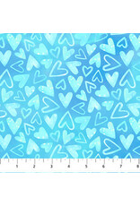 Northcott Deborah Edwards - Sparkle Magic - Hearts Blue - G27642-43