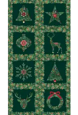 Makower UK Makower UK - Good Tidings - Squares Green - Panel - 111-G