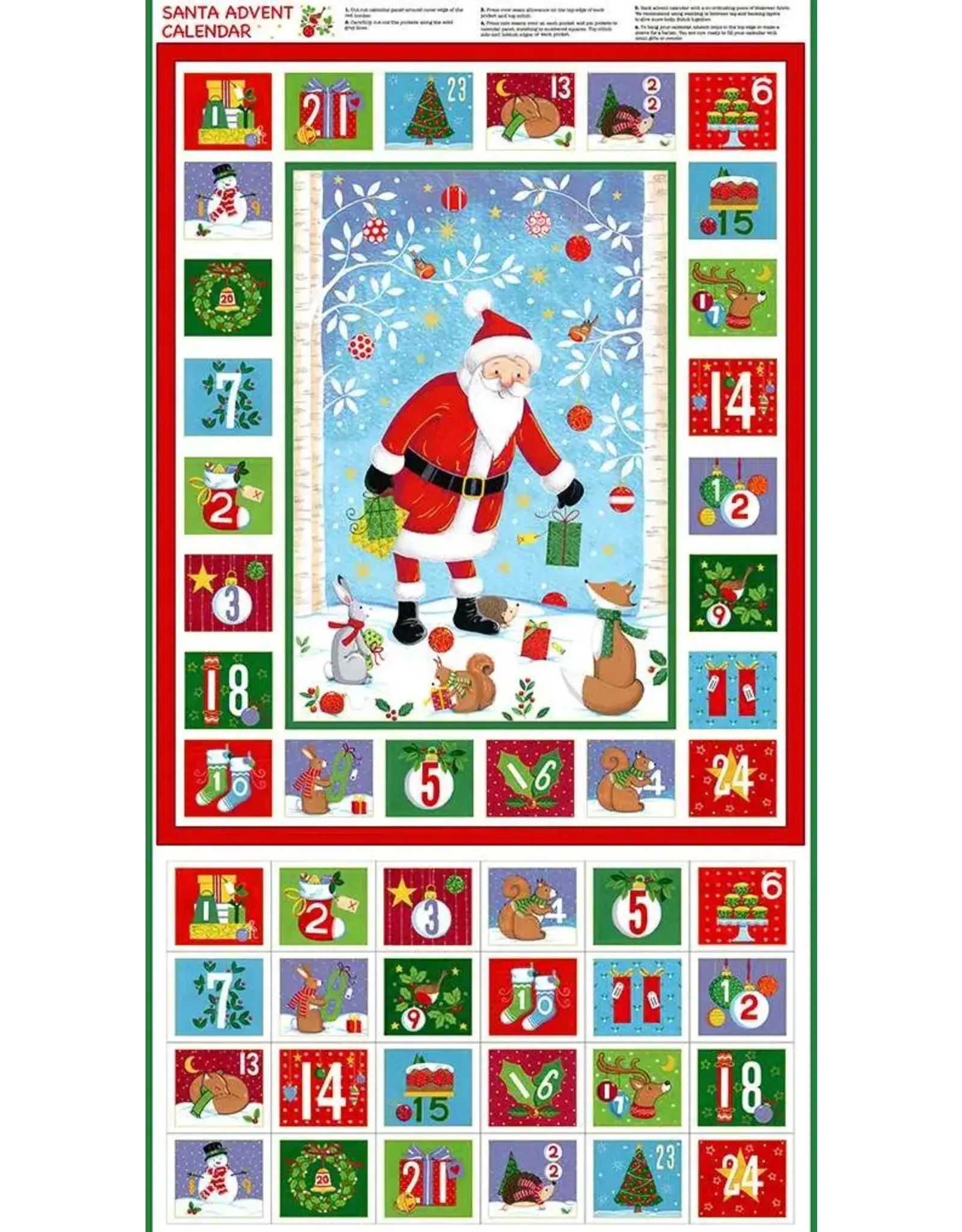 Makower UK Makower UK - Merry Christmas - Santa - Advent Calendar - Panel - 2486-1