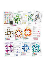 Robert Kaufman Kona Solids - Block of the Month 2025 - Pattern Cards