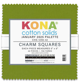 Robert Kaufman 5 x 5 inch Charm Squares - Kona Solids - January 2025 Palette