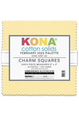 Robert Kaufman 5 x 5 inch Charm Squares - Kona Solids - February 2025 Palette