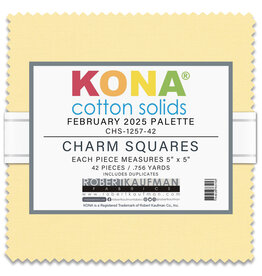 Robert Kaufman 5 x 5 inch Charm Squares - Kona Solids - February 2025 Palette
