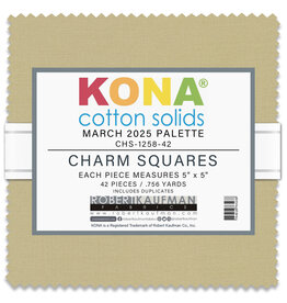 Robert Kaufman 5 x 5 inch Charm Squares - Kona Solids - March 2025 Palette
