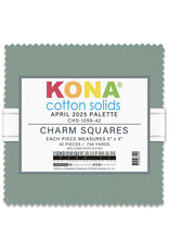 Robert Kaufman 5 x 5 inch Charm Squares - Kona Solids - April 2025 Palette