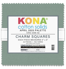 Robert Kaufman 5 x 5 inch Charm Squares - Kona Solids - April 2025 Palette