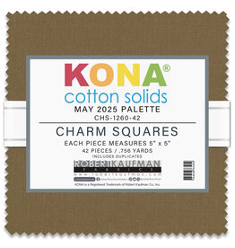 Robert Kaufman 5 x 5 inch Charm Squares - Kona Solids - May 2025 Palette