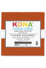 Robert Kaufman 5 x 5 inch Charm Squares - Kona Solids - June 2025 Palette