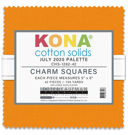 Robert Kaufman 5 x 5 inch Charm Squares - Kona Solids - July 2025 Palette
