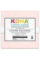 Robert Kaufman 5 x 5 inch Charm Squares - Kona Solids - August 2025 Palette