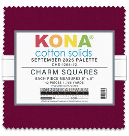 Robert Kaufman 5 x 5 inch Charm Squares - Kona Solids - September 2025 Palette
