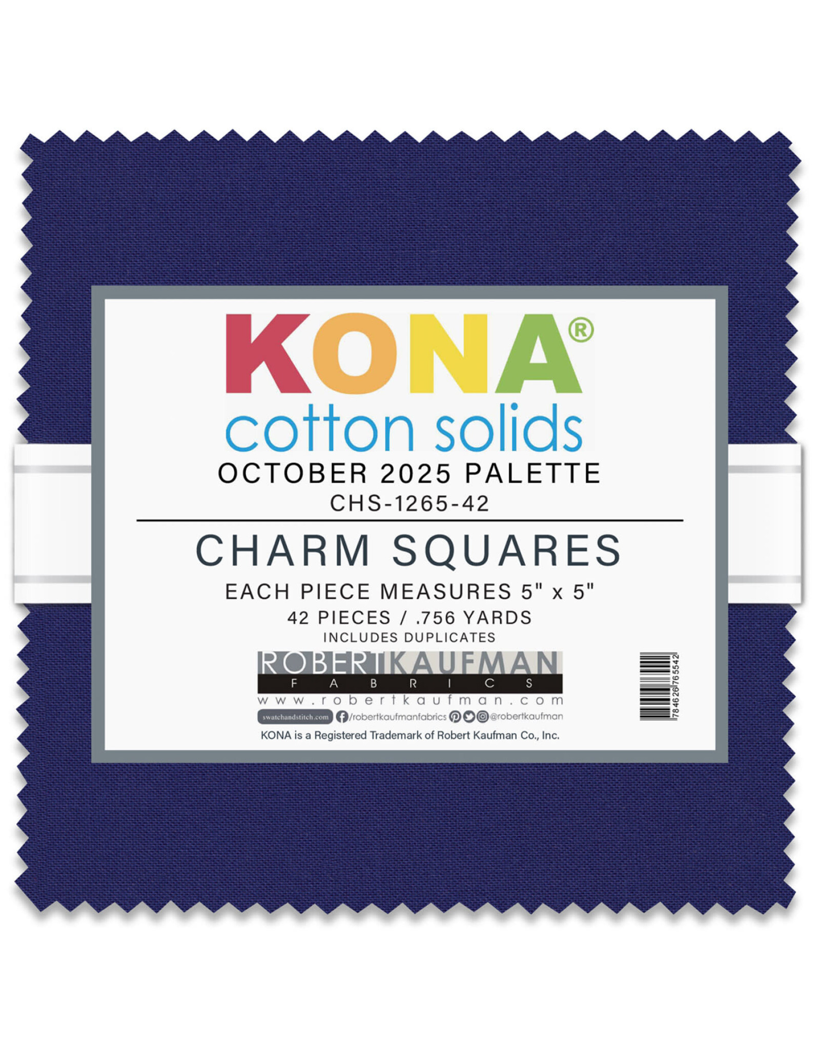 Robert Kaufman 5 x 5 inch Charm Squares - Kona Solids - October 2025 Palette