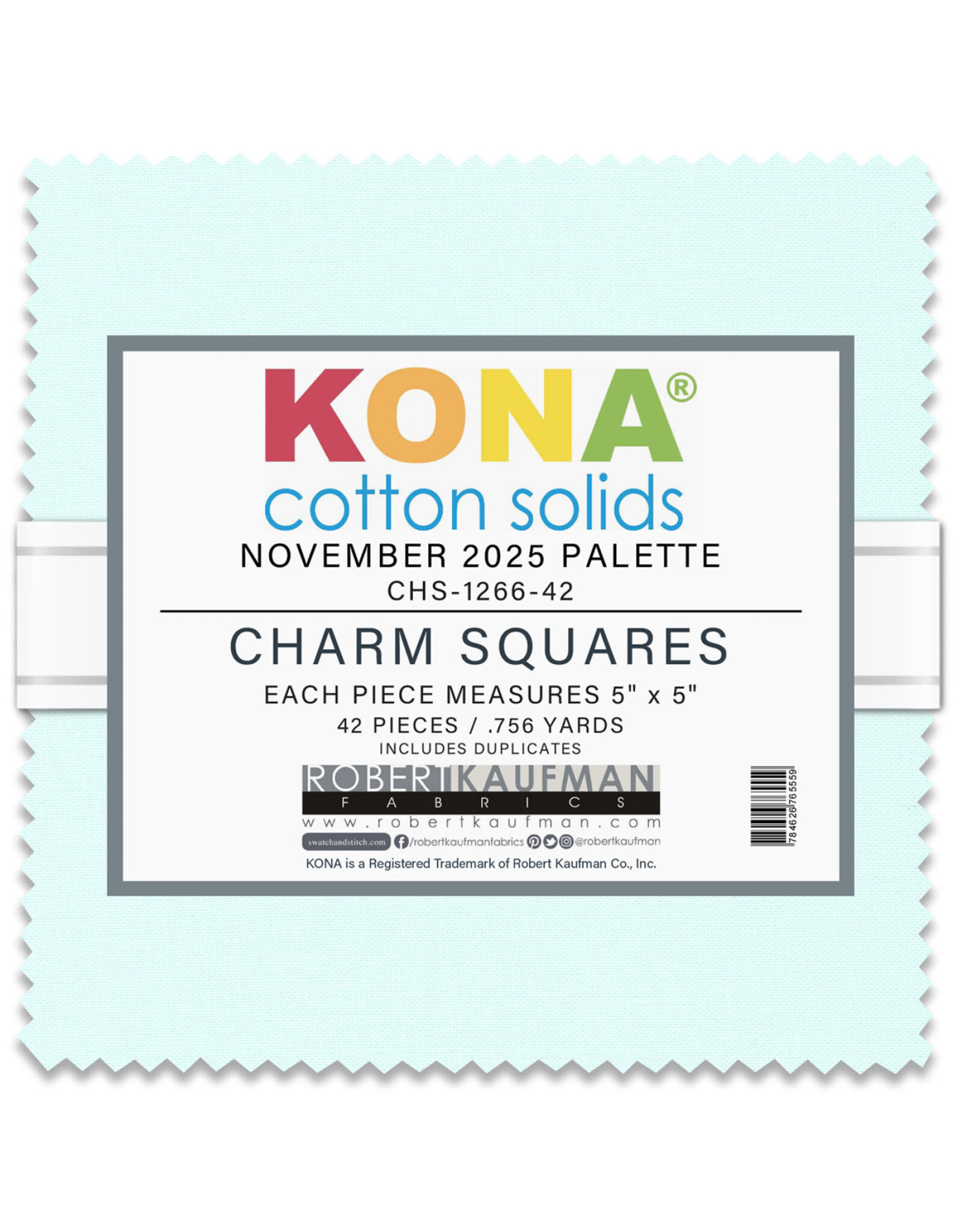 Robert Kaufman 5 x 5 inch Charm Squares - Kona Solids - November 2025 Palette
