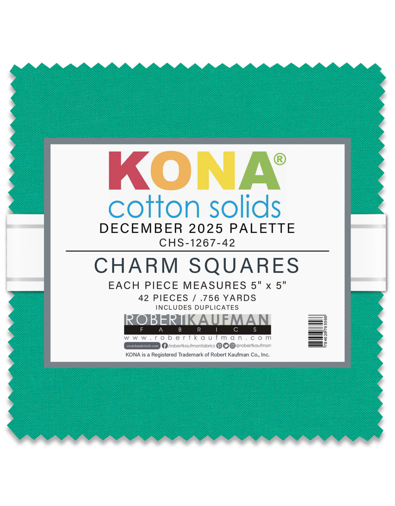 Robert Kaufman 5 x 5 inch Charm Squares - Kona Solids - December 2025 Palette