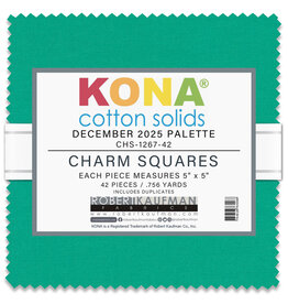 Robert Kaufman 5 x 5 inch Charm Squares - Kona Solids - December 2025 Palette