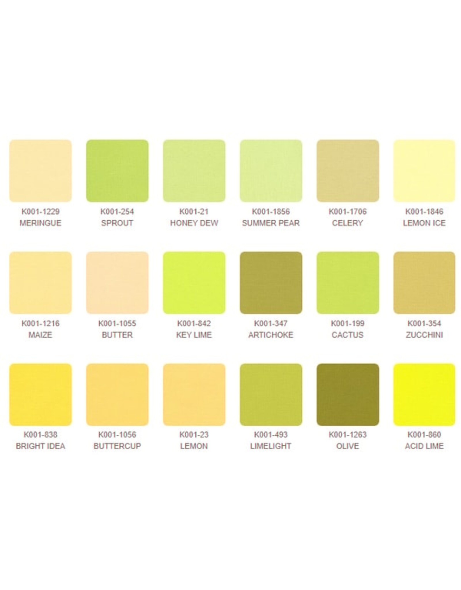 Robert Kaufman 5 x 5 inch Charm Squares - Kona Solids - February 2025 Palette