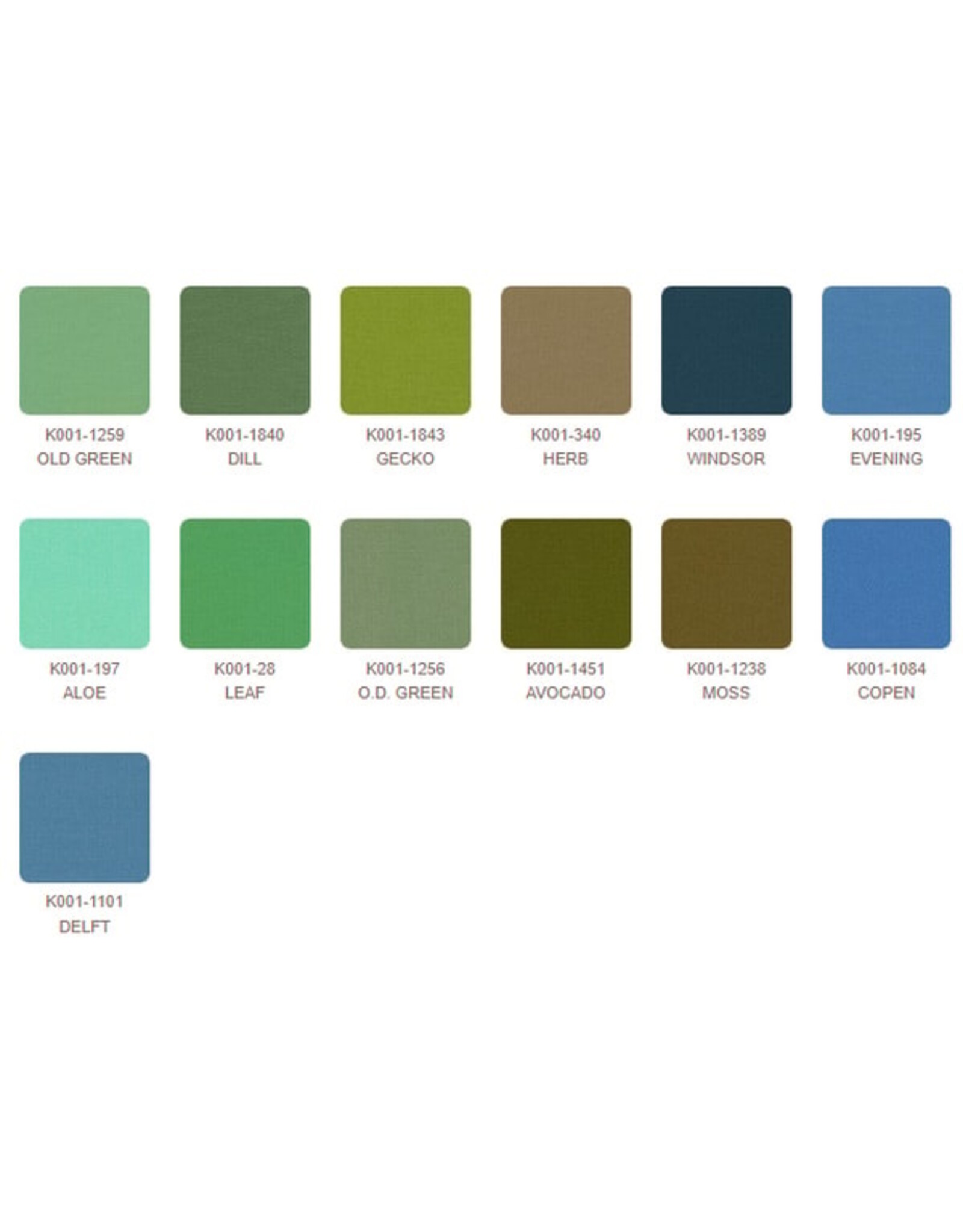 Robert Kaufman 5 x 5 inch Charm Squares - Kona Solids - March 2025 Palette