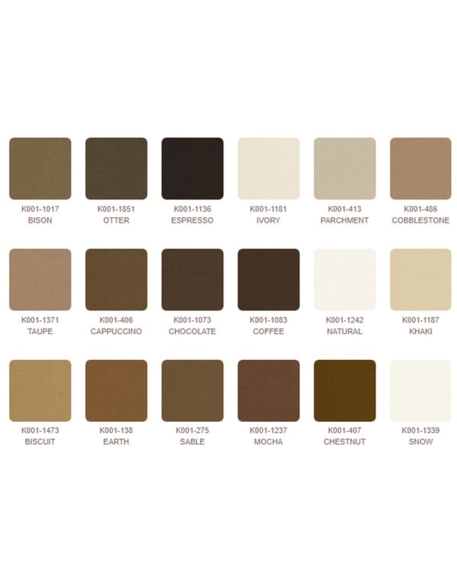 Robert Kaufman 5 x 5 inch Charm Squares - Kona Solids - May 2025 Palette