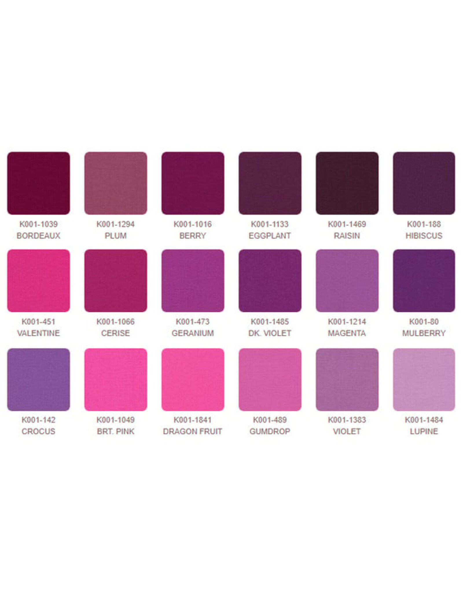 Robert Kaufman 5 x 5 inch Charm Squares - Kona Solids - September 2025 Palette