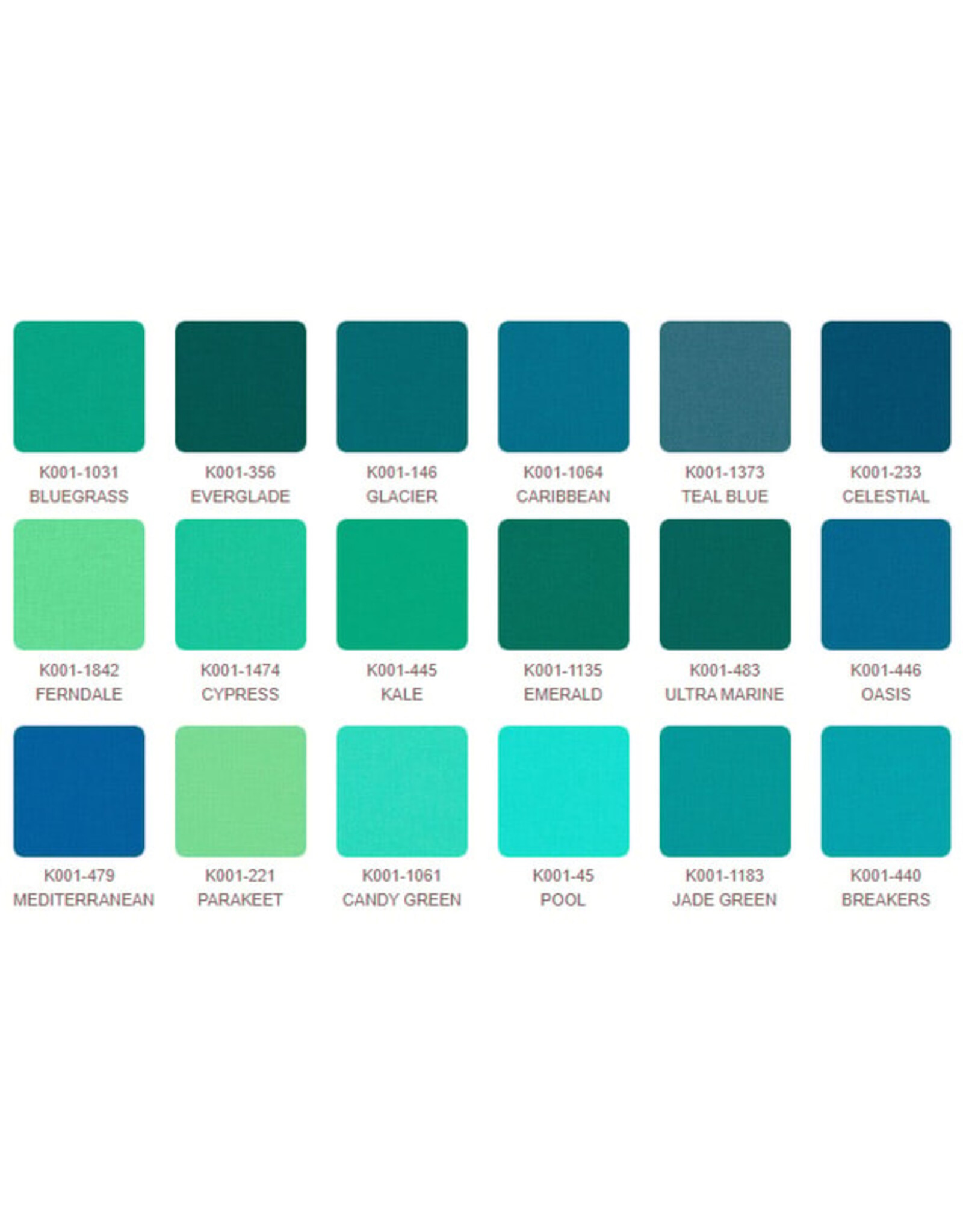 Robert Kaufman 5 x 5 inch Charm Squares - Kona Solids - December 2025 Palette