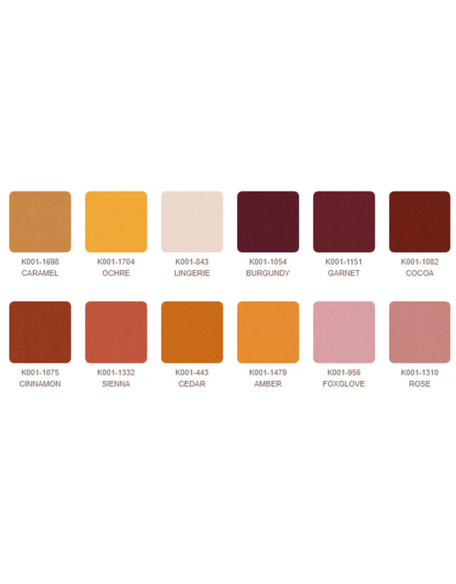 Robert Kaufman 5 x 5 inch Charm Squares - Kona Solids - June 2025 Palette