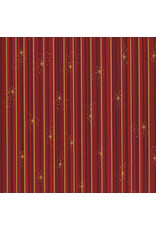 Stof Fabrics We Love Christmas - Stripe Red / Gold