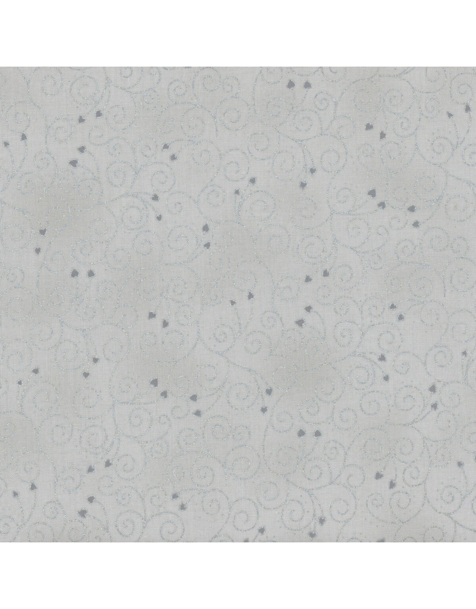 Stof Fabrics We Love Christmas - Ornaments and Hearts  Grey / Silver