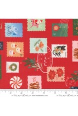 Moda Tiny Christmas - Christmas Stamps Red