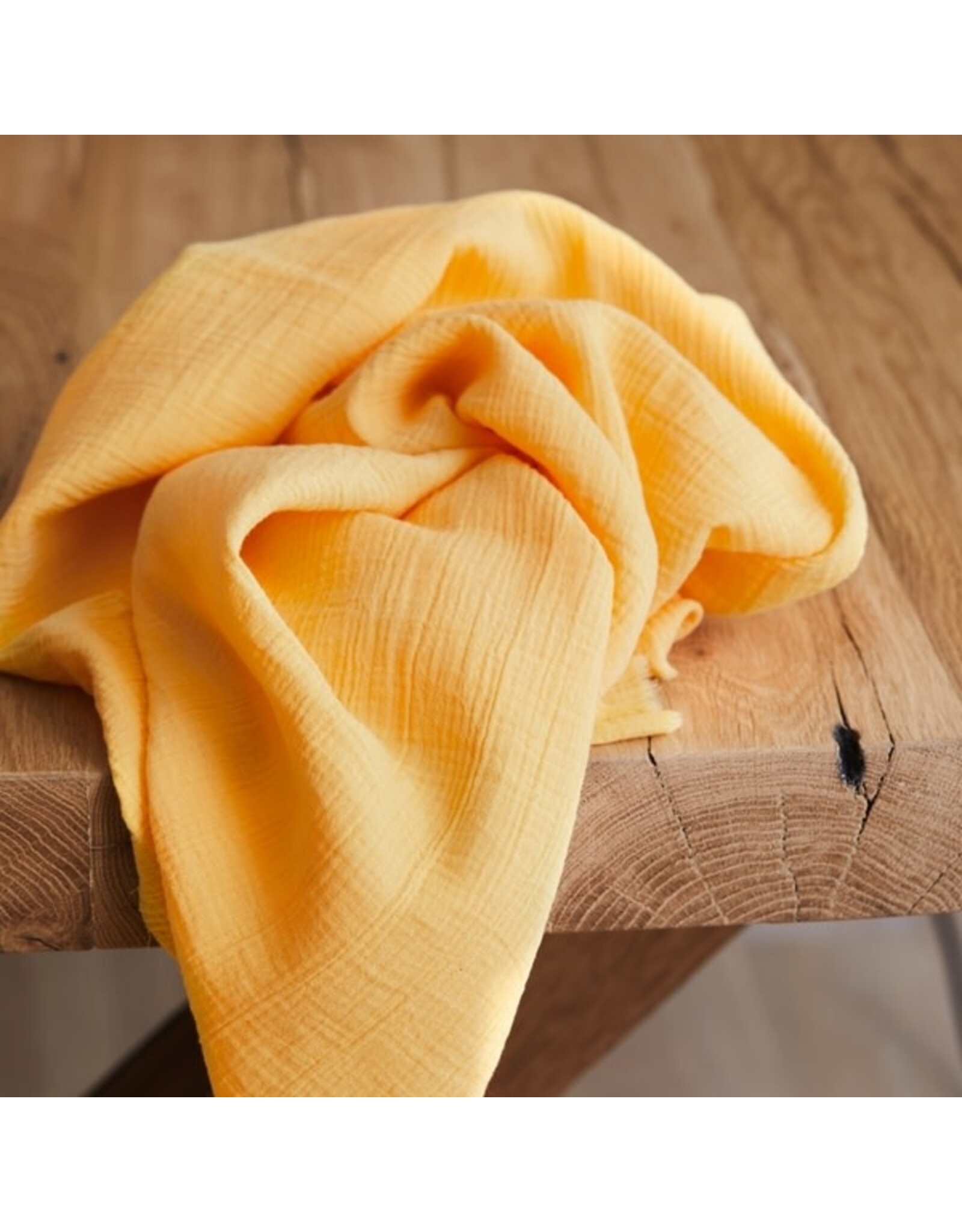 Diversen Mind the Maker - Crinkle Double Gauze - Blonde Yellow - TB6205 - Organic