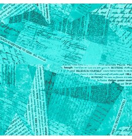Windham Happy Chance - Paper Collage Teal coupon (± 50 x 110 cm)