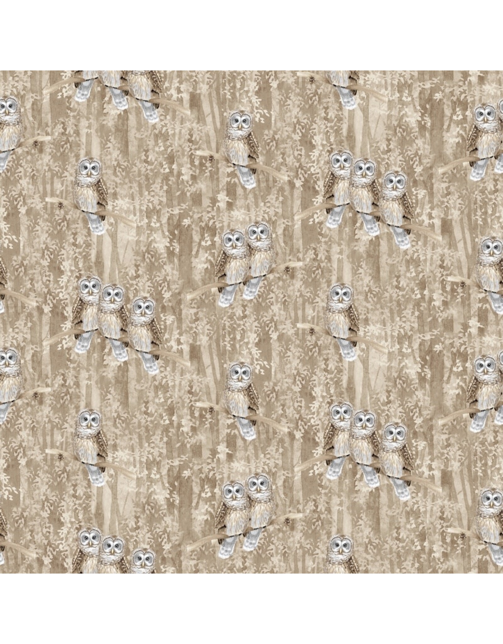 Blank Quilting Anna Bailey - Jaded Forest - Owls Tan - B3192-39