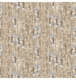 Blank Quilting Jaded Forest - Owls Tan