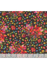 Hoffman Candy Quilt Design - Yuletide Blooms - Poinsettias Leaves Dots Hunter Green