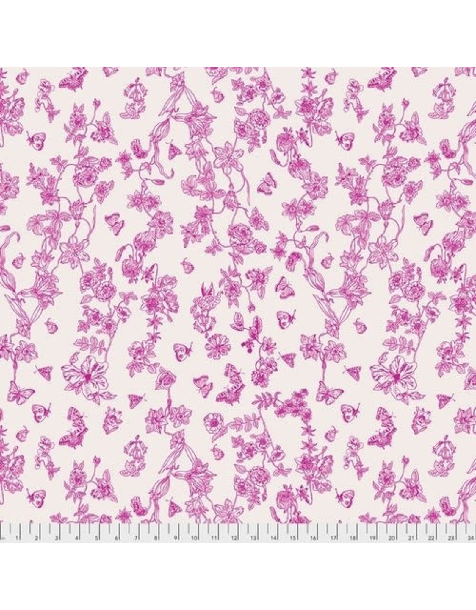 FreeSpirit Woodland Walk - Butterflies in the Garden Cerise coupon (± 60 x 110 cm)