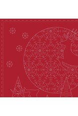 Devonstone Devonstone - Sashiko Panel - Christmas - Red - DV4082