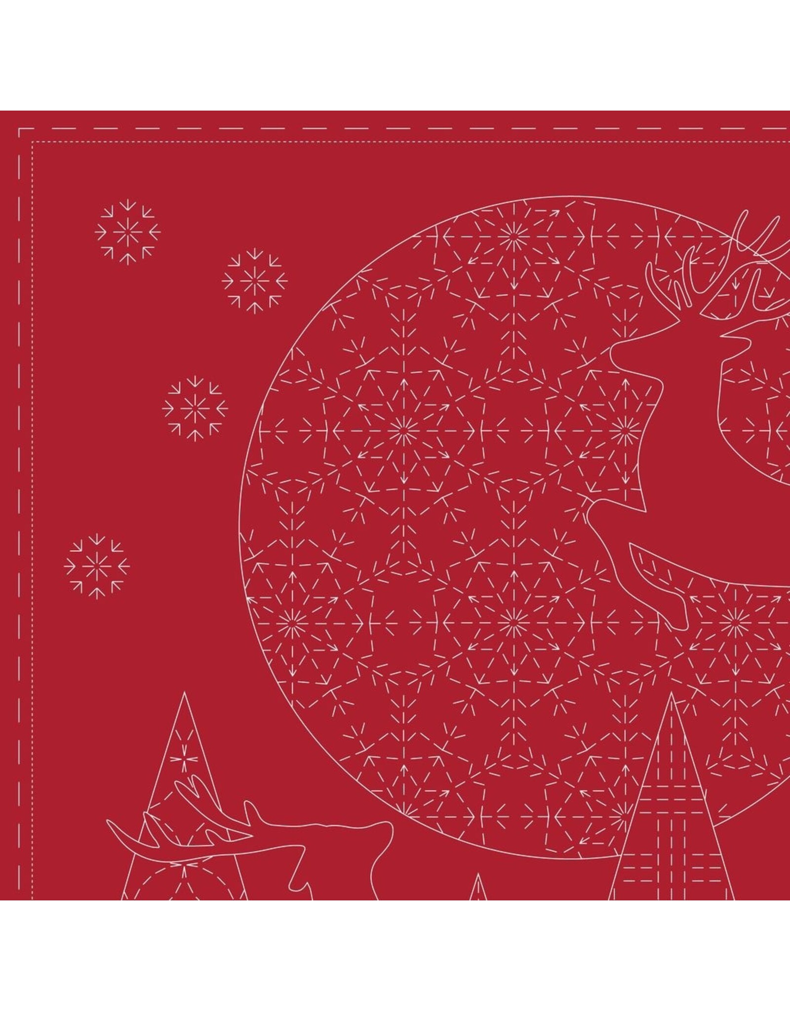 Devonstone Devonstone - Sashiko Panel - Christmas - Rood - DV4082