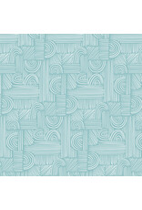 Art Gallery Fabrics AGF Studio - Cur8tor - Botanica - Moment of Zen Aqua - CUR8BT204