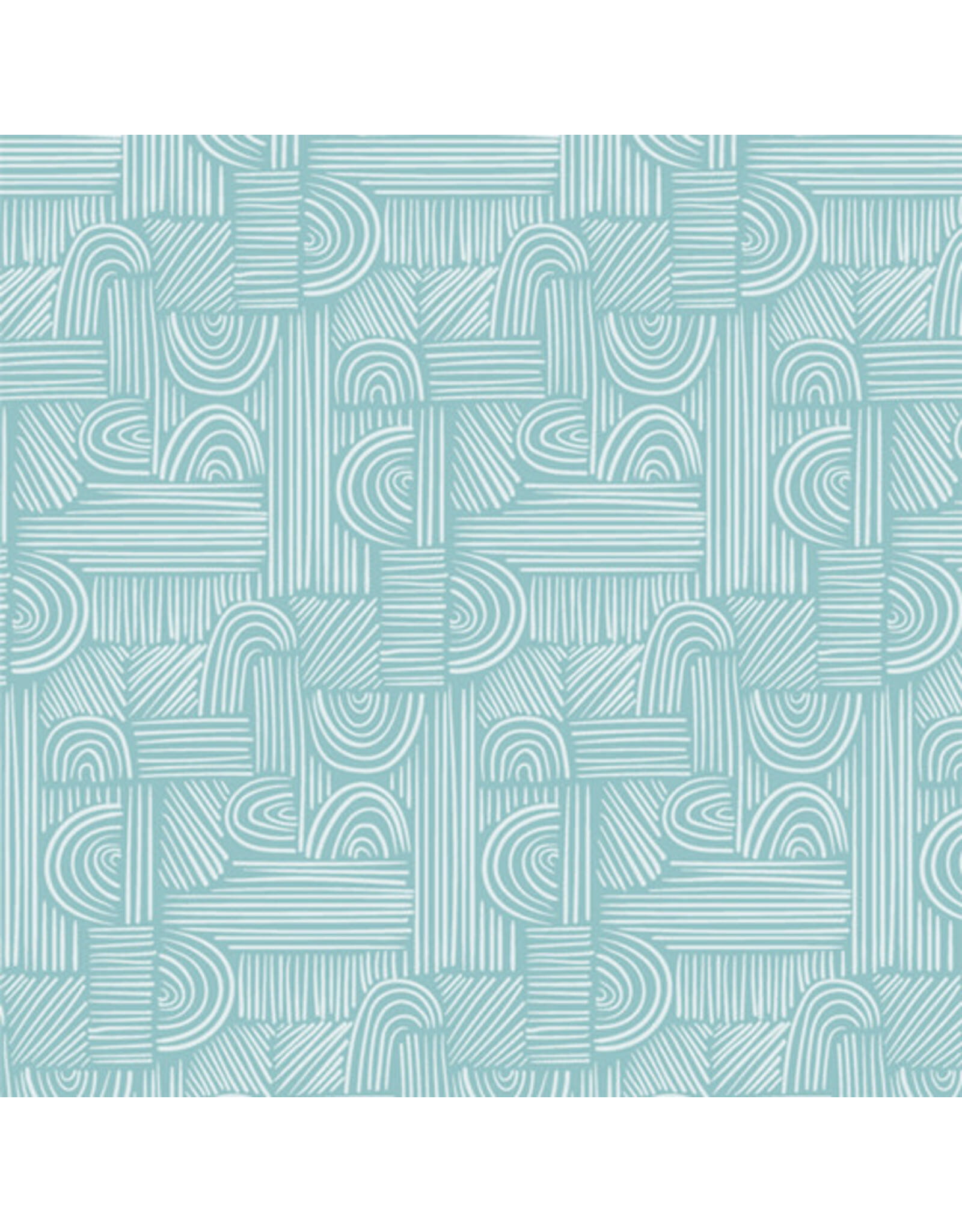 Art Gallery Fabrics AGF Studio - Cur8tor - Botanica - Moment of Zen Aqua - CUR8BT204